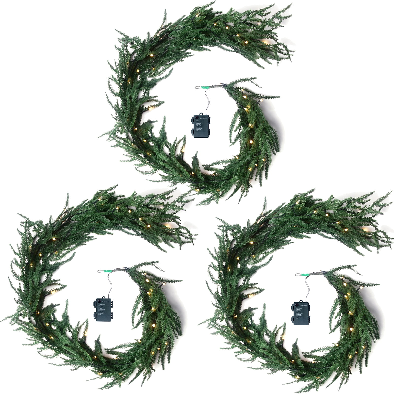 Gamexcel 6ft Pre-Lit Norfolk Pine Gar...