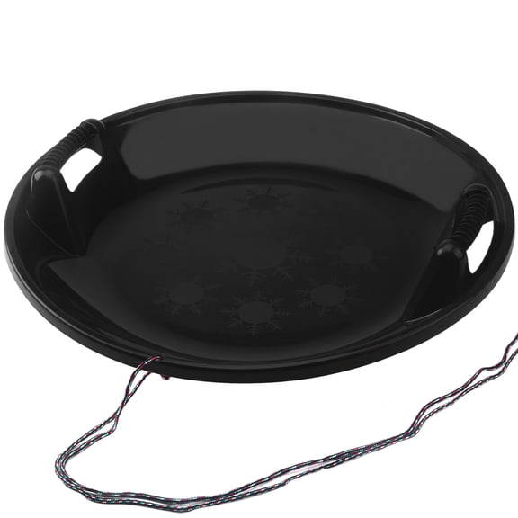Gamexcel Round Flying Saucer Disc Racer Snow Sled Toboggan, for Ages 4 and Up, 25 Inch Diameter, Black