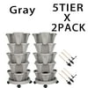 Size: 2 Sets, Shape: 5-Tier, and Actual Color: Gray