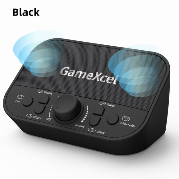 Gamexcel White Noise Machine, 38 Sounds, Timer and Memory Function, Portable Sound Machine for Sleep, Home, Office and Travel, Black