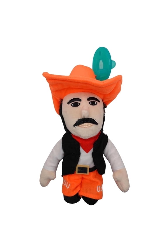 Baby Boy and Girl Silicone Oklahoma State Pistol Pete Mascot Pacifier with Detachable Plush, Bpa-Free, 0-6 Months