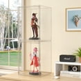 thumbnail image 1 of Gamic Large Acrylic Figure Display Case 2 Tier Adjustable Display Case for Collectibles with Magnetic Door Clear Stackable Display Box for Figures Showcase, 3 Pack, 1 of 4
