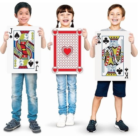 ArtCreativity Jumbo Poker Playing Cards – Set of 54 Extra-Large 10.5" × 14.5" Deck with 52 Cards & 2 Jokers, Heavy-Duty Cards for Game Nights
