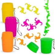 Gamie Mini Monkey in a Barrel Keychains   12 Pack Retro Fidget Toys & Party Favors for Kids Ages 3+