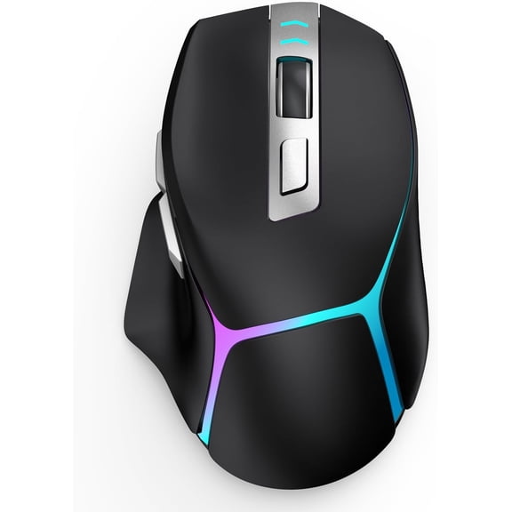Gaming ,12500 DPI RGB with Tri-Mode (2.4G/USB-C/Wired), Rechargeable Gamer Mice for , , iPad, Laptop & PC (Black)