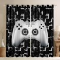 thumbnail image 1 of Gaming 30%-50% Blackout Curtains 52"Wx84"L Black White Gamer Curtains & Drapes Geometric Checkered Game Console Window Curtains For Teen Men Video Game Gamepad Curtains 2 Panels, 1 of 5