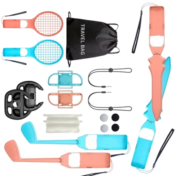 Gaming Accessory Set for NS2 Console Game 19 in 1 Sports Accessories with Bag Sports Games Pack