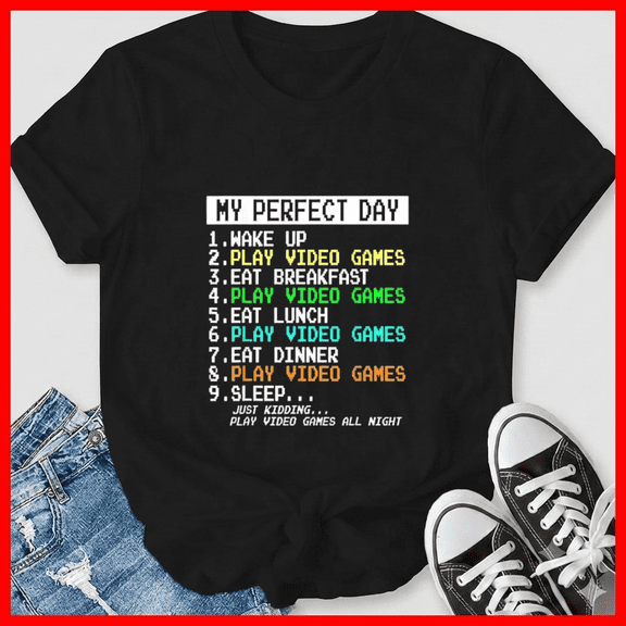 Gaming Apparel Video Game Gamer Gifts Men Boy Funny Humor Graphic Unisex T-Shirt, up to size 5XL