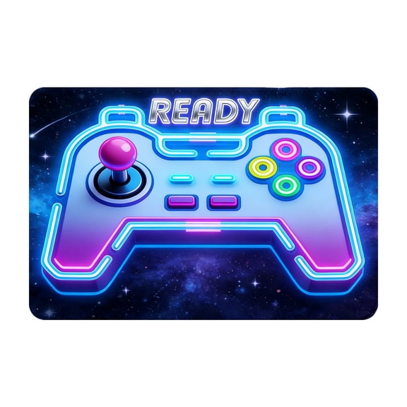 Gaming Area Rug for Bedroom, Gamer Rug with Blacklight/UV Reactive Video Game Print, Non- Playroom Mat for Boys Girls Kids, Glow in The Dark Game Room Decor
