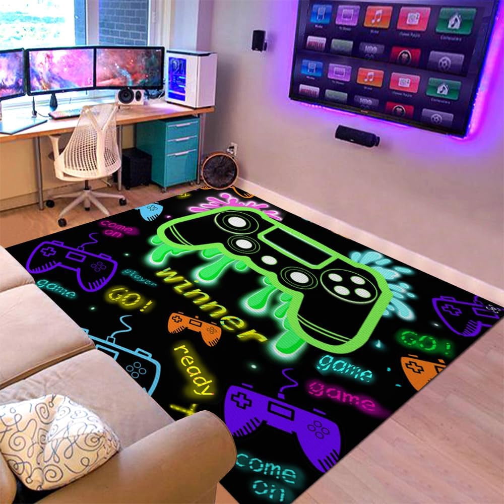 Gaming Area Rugs Gamer Player Rug for Boys Room Decor Teens 3D Video ...
