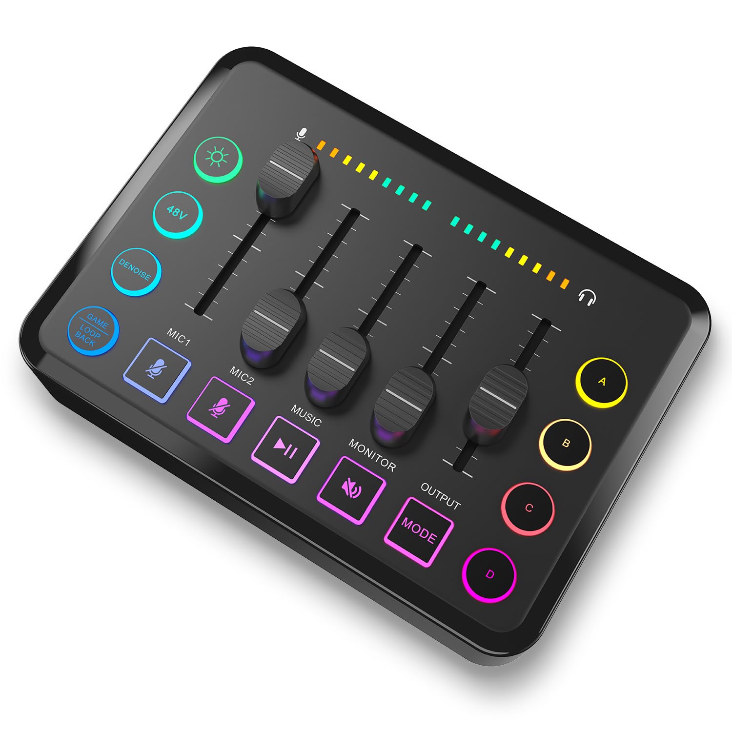 Gaming Audio Mixer, Audio Mixer for Streaming, Streaming RGB PC Mixer