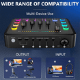 Gaming Audio Mixer, Streaming RGB PC Mixer with XLR Microphone