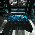 thumbnail image 1 of Gaming Bedding Set for Boys Blue Gamer Comforter Set Full Honeycomb Gaming 3D Bedding Comforter Sets Blue Geometric Duvet Insert Teen Cool Video Game Room Decor Quilt, 1 of 7