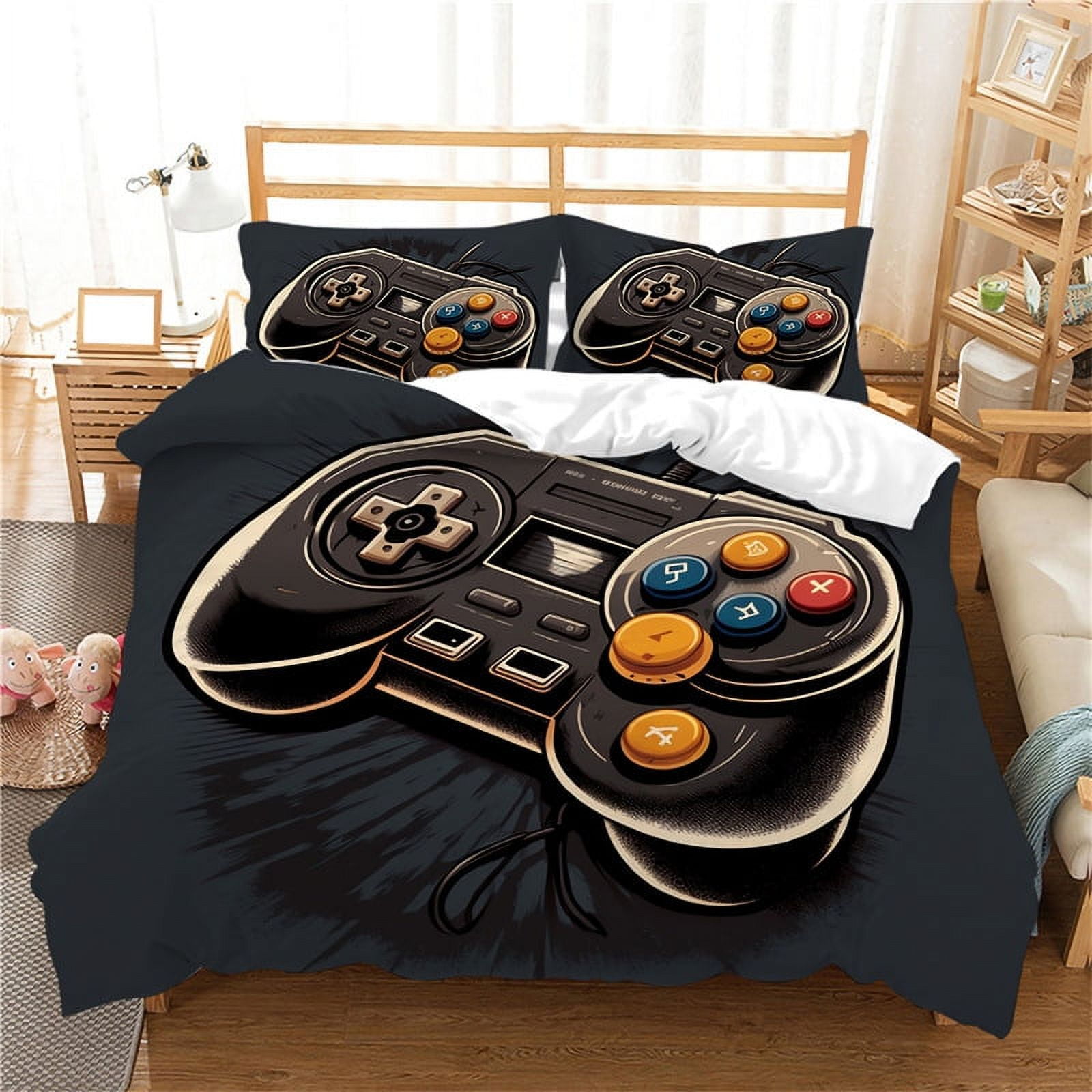 Gaming Bedding Set Kids Gamer Video Games Duvet Cover Set for Boys