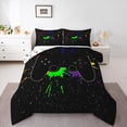 thumbnail image 1 of Gaming Bedding Set Queen Size Gamer Comforter Set Teens Soft Microfiber Colorful Video Game Bedding Decorative Black Gamepad Tie Dye Pattern Design With 2 Pillow Shams, 1 of 7