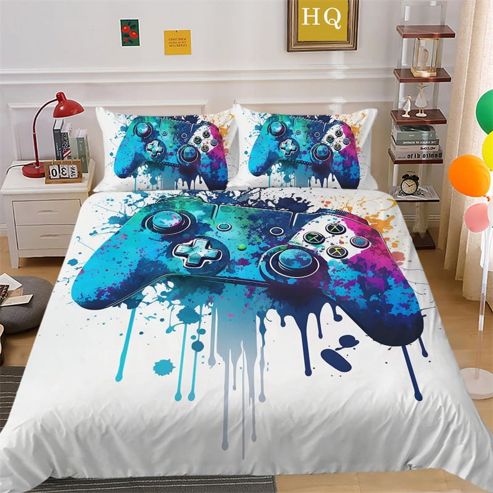 Gaming Bedding Sets for Boys Kids Teens,Gamer Room Decor Video Game