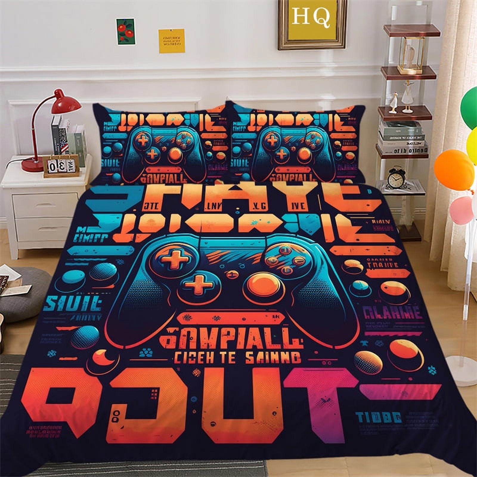 Gaming Bedding Sets for Boys Kids Teens,Gamer Room Decor Video Game
