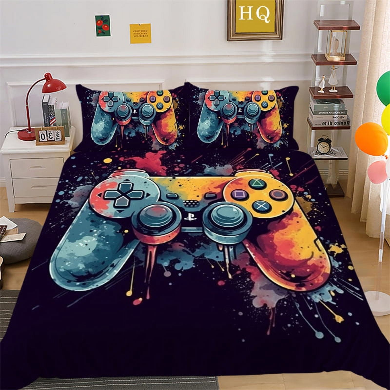 Gaming Bedding Sets for Boys Kids Teens,Gamer Room Decor Video Game