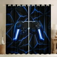 thumbnail image 1 of Gaming Blackout Curtains Video Game Gamer Console Curtains Black And Blue Gaming Curtains & Drapes, Gamer Gamepad Controller Window Curtains 42''Wx63''L, 1 of 5