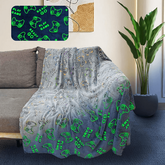 Gaming Blanket for Boys/Men, Glow in The Dark Gamer Blankets for Teen Boys, Gaming Gifts for Teenage Boys/Men, Cool Gamer Gifts for Men/Teenage Boys/Women/Girls, Birthday 50"x 60"
