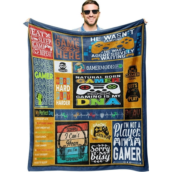 Gaming Blanket for Men Teen-Gifts for Gamer - Video Game - Gifts for Gamers - Video Game Lover Gifts - Gift for Video Game Lovers - Unique Gifts for Gaming Blanket 50"×60"