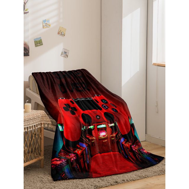 Gaming Blanket Throw for Boys Game Console Blanket Throw Kids Teen