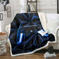 thumbnail image 1 of Gaming Blanket Video Game Gamer Console Throw Blanket Black And Blue Gaming Fleece Blanket, Gamer Gamepad Controller Plush Bed Blanket 40"X50", 1 of 6