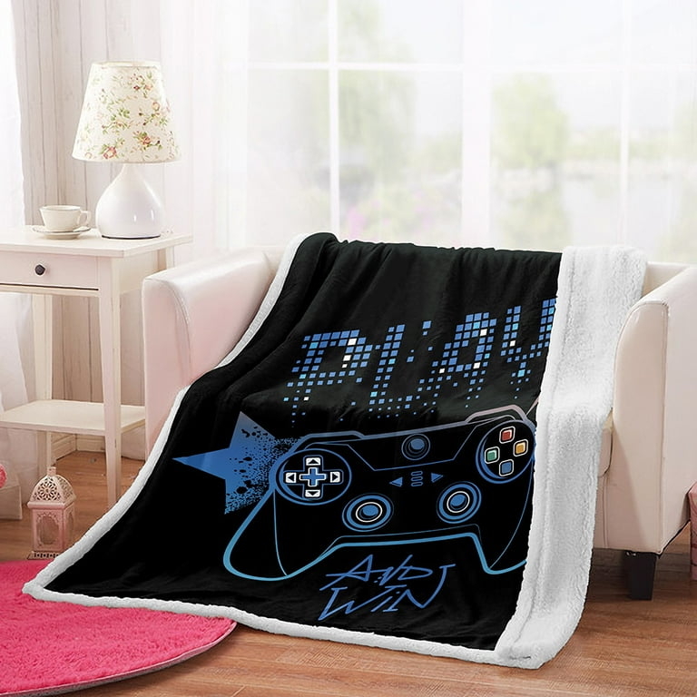 Gaming Blanket for Boys Kids Teens Fleece Cozy Game Throw Blanket Soft Gamer Blanket Gamer Gifts for Men Black Walmart