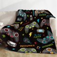 thumbnail image 1 of Gaming Blankets for Boys, Soft Flannel Gamer Throw Blankets, Black Fluffy Cozy Gamepad Blankets, Warm Fuzzy Video Game Controller Blankets for Teen Men Birthday Gifts Sofa Couch Bed Decor, 50x60 Inch, 1 of 6