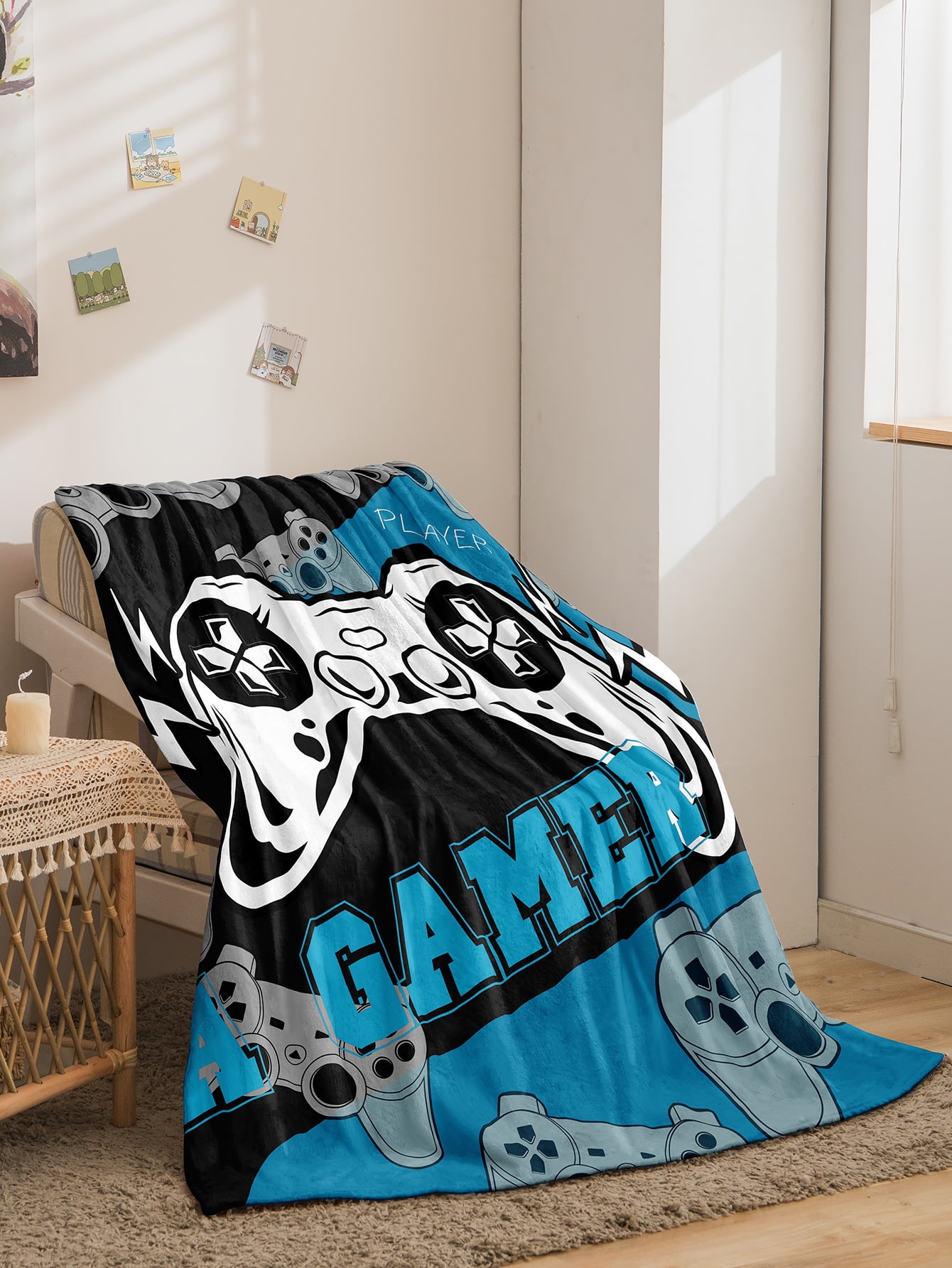 Gaming Blankets for Boys Soft Flannel Gamer Throw Blankets Fluffy Cozy