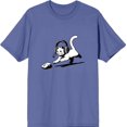 thumbnail image 1 of Gaming Cat Chasing Computer Mouse Adult Blue Crew Neck Short Sleeve Tee-Medium, 1 of 6