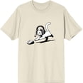 thumbnail image 1 of Gaming Cat Chasing Computer Mouse Adult Natural Crew Neck Short Sleeve Tee-XXL, 1 of 4