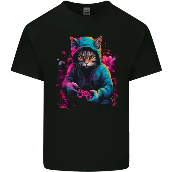 Gaming Cat Cool Gamer and Video Games and Feline New Unisex T-Shirt