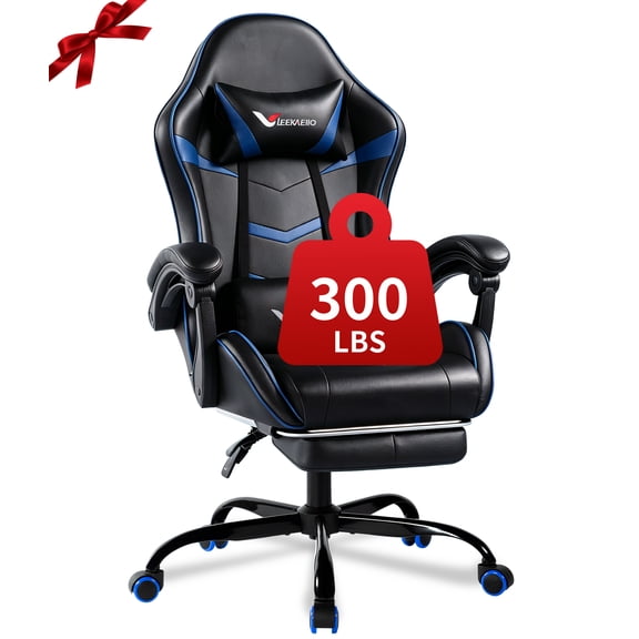 Leekaeiio Gaming Chair for Adults with Footrest, Video Game Chair with Lumbar Support, Reclining Backrest for Home Office