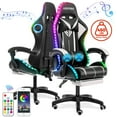thumbnail image 1 of Gaming Chair with Bluetooth Speaker, Ergonomic Massage Racing Chair with RGB Lights, Footrest and Lumbar Support, High Back Office Chair,  Heavy Duty Design Gaming Computer Chair, 1 of 8