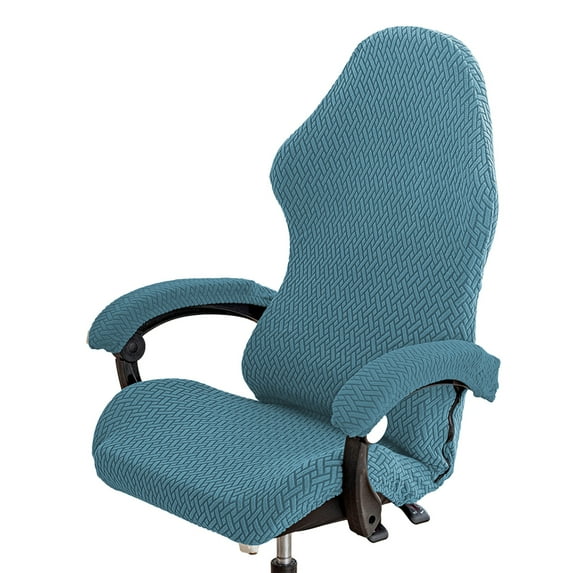 Gaming Chair Cover Thickened Elastic Chair Protection Wear-resistant No Deformation Zipper Closure Solid Color Armchair Slipcovers Computer Office Seat Chair Cover