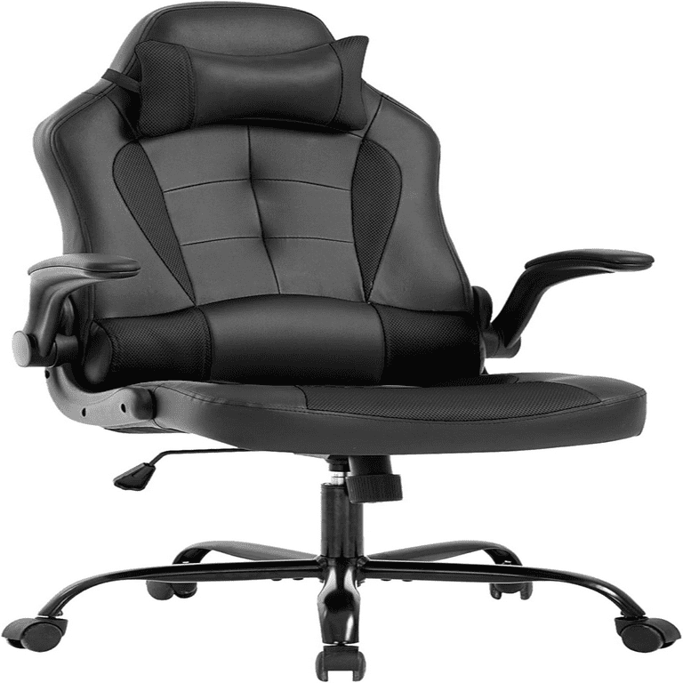 Gaming Chair Desk Chair Gamer Chair Ergonomic Office Chair with Lumbar Support Padded Up Arms Adjustable Headrest Pu Leather High Back Office Chair