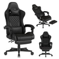 thumbnail image 1 of Gaming Chair,Ergonomic Computer Chairs for Adults with Footrest, PU Leather Office Chair with Adjustable Lumbar Support & Pocket Spring Cushion - Heavy Duty 400lb Capacity Gamer Chair(Black), 1 of 6