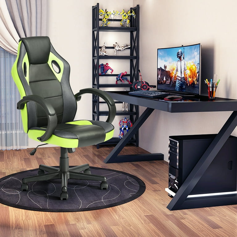 Ergonomic Computer Gaming Chair PU Leather Desk Chair with Lumbar Support, Swivel  Office Chair Executive Chair with Padded Armrest and Seat Cushion for  Gaming, Study and Working 