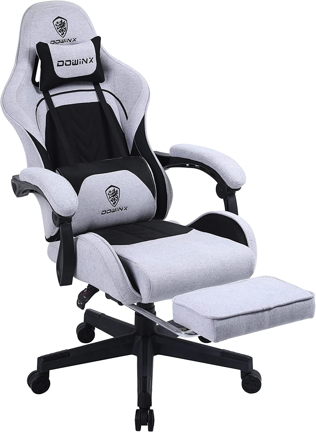 Blue Gaming Chair with Breathable Fabric, Pocket Spring Cushion