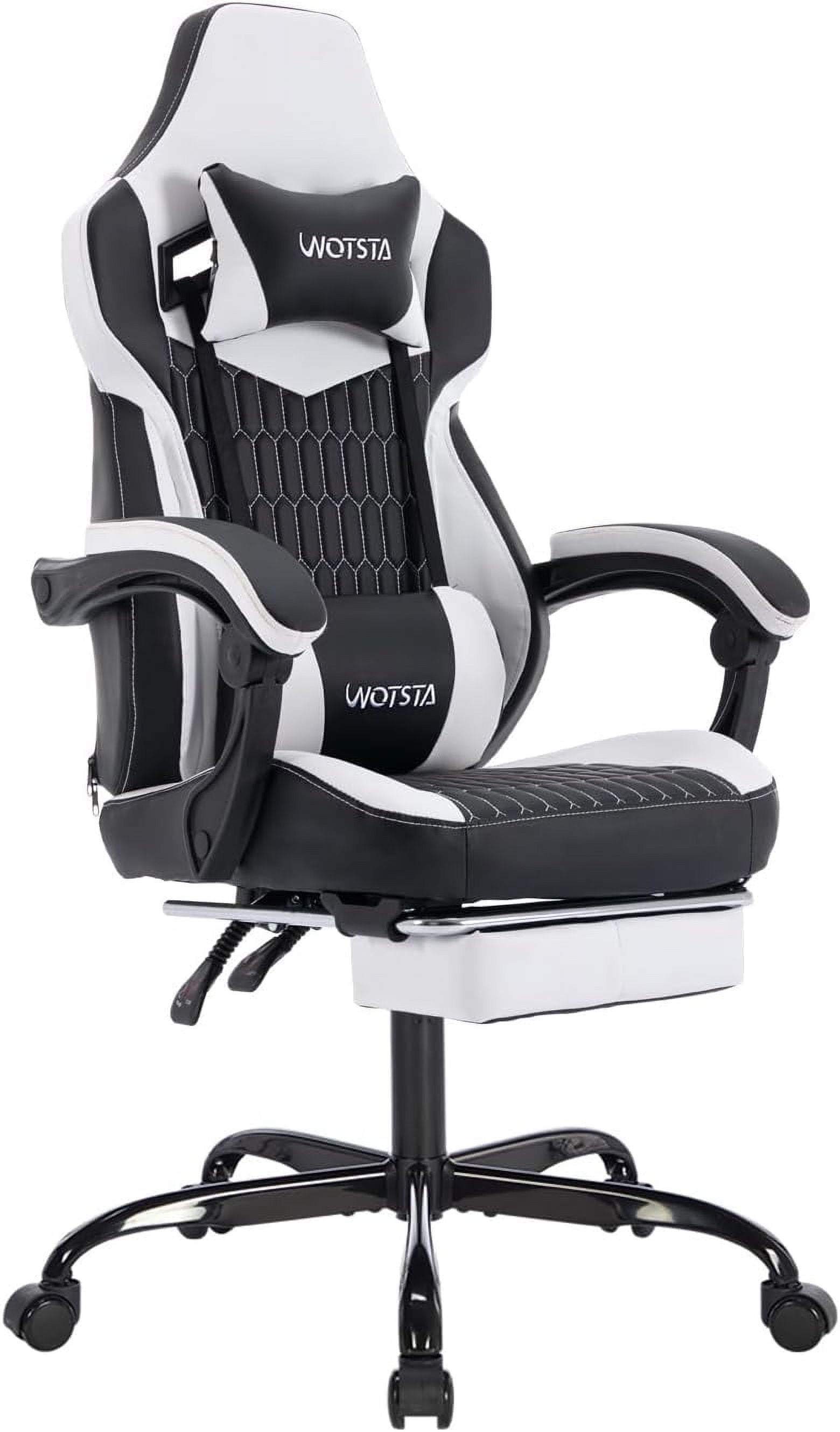 Gaming Chair with Footrest, High Back Gaming Chairs PVC Leather ...