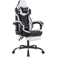 thumbnail image 1 of Gaming Chair with Footrest,High Back Gaming Chairs PVC Leather Ergonomic Office Gamer Chair Adjustable Headrest Lumbar Support Racing Style Video Gaming Chair for Office/Home (Black White), 1 of 9