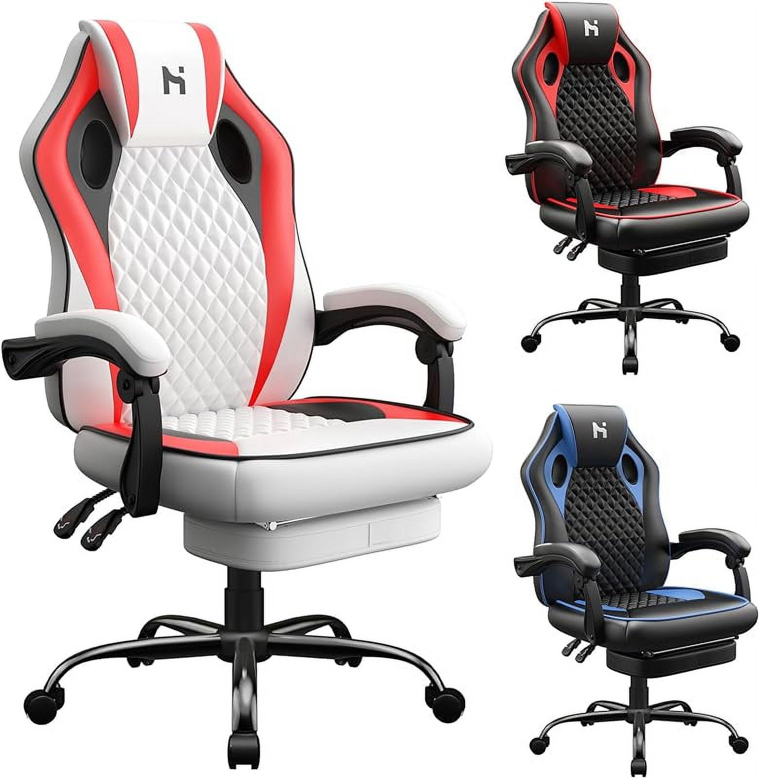 Gaming Chair with Footrest, Video Game Chair for Adults, Computer