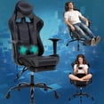 thumbnail image 1 of NiamVelo Massage Gaming Chair with Footrest, High Back Gamer Chair Ergonomic Game Chair PU Leather Racing Office Chair Adjustable Computer Chair w/Headrest Armrest & Lumbar Support，Grey, 1 of 9