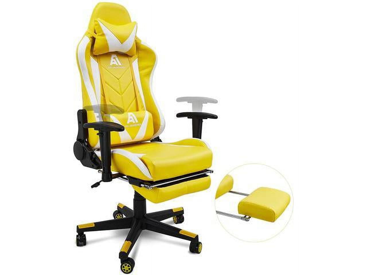 White and yellow gaming chair discount