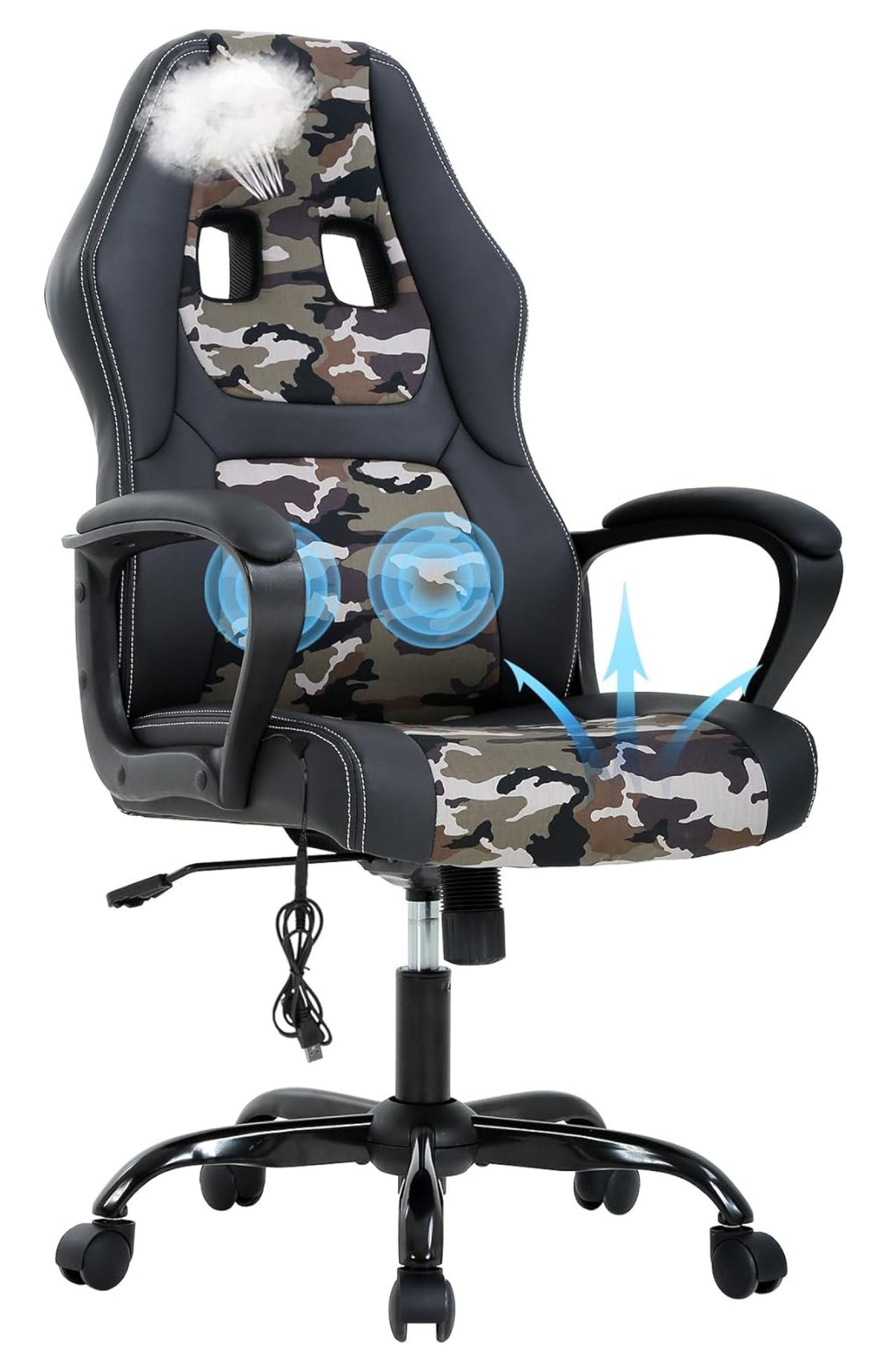 Gaming Chair with Massager, Ergonomic Office Chair Video Gaming