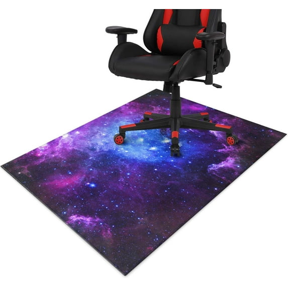 Gaming Chair Mat for Carpet Hardwood Tile Floor,36"x48" Gaming Rug for Gaming Room, Under Desk Non Slip Gamer Rug,Low-Pile Game Room Rug,Rubber Backing Large Gaming Chair Floor Mat,Galaxy Starry