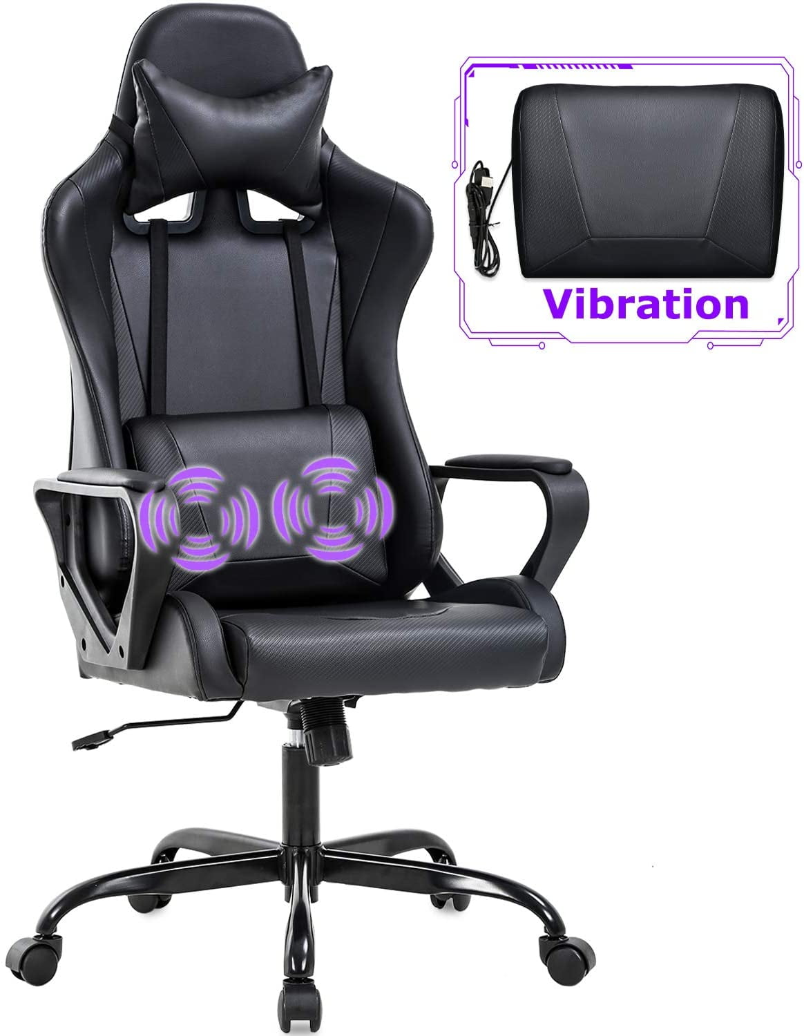 Gaming Chair Racing Style Office Chair Adjustable Massage Lumbar Cushion  Swivel Rocker Recliner Leather High Back Ergonomic Computer Desk Chair with  Footrest (Beige) – Built to Order, Made in USA, Custom Furniture –