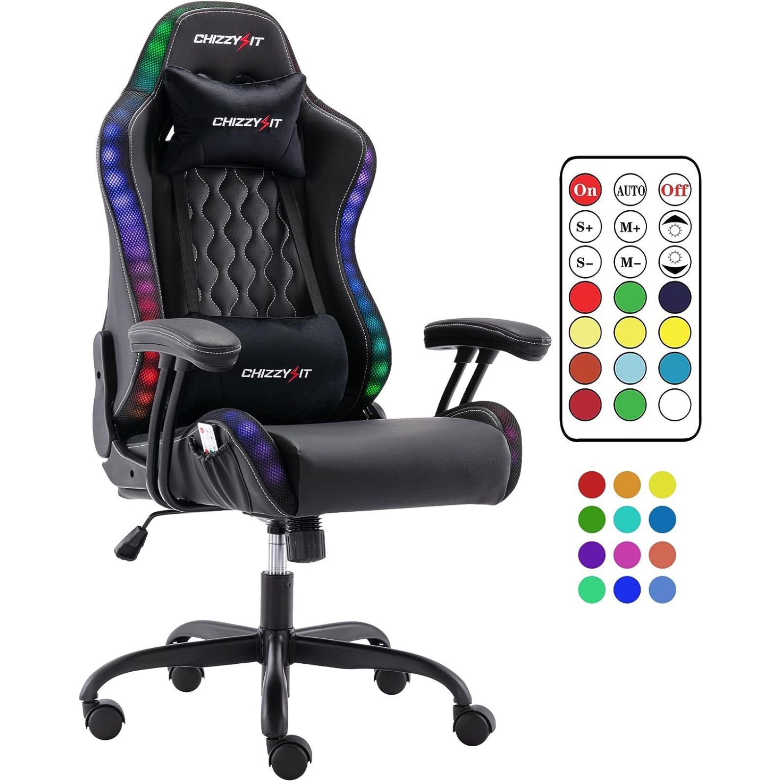 Gaming Chair with RGB LED Lights for 814, Video Game Chair, Ergonomic