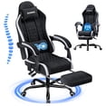 thumbnail image 1 of Seenda Massage Gaming Chair, Fabric Office Chair Ergonomic Desk Chair, Video Game Chair with Footrest and Massage Lumbar Support, High Back Computer Office Chair with Headrest, 275Lbs, Black, 1 of 13